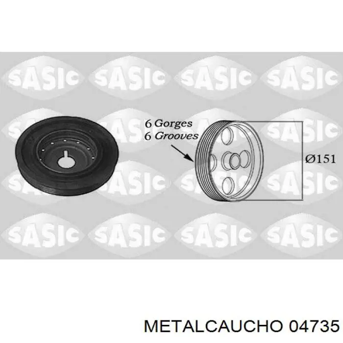 04735 Metalcaucho polea de cigüeñal