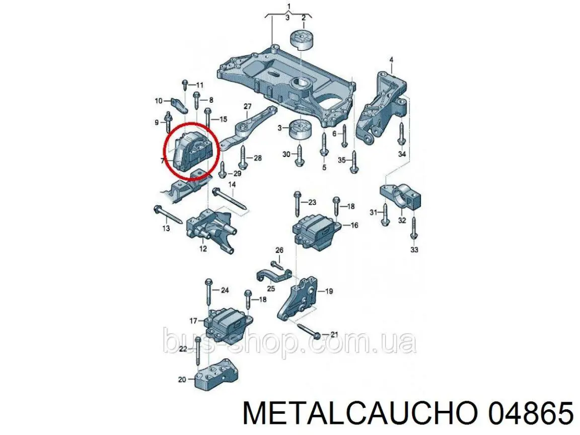 Soporte de motor derecho Metalcaucho 04865