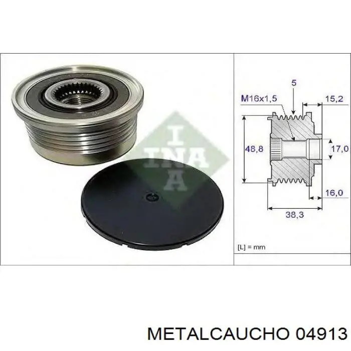 Comprar 04913 Metalcaucho Rueda libre del alternador