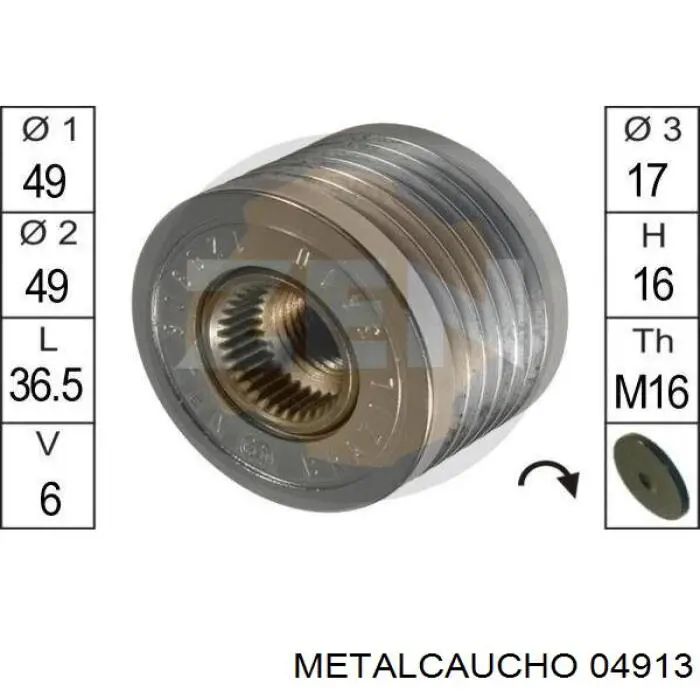 Polea alternador 04913 Metalcaucho