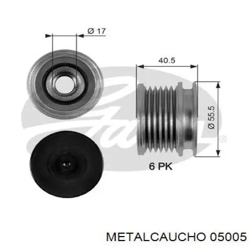 Polea de alternador Metalcaucho 05005
