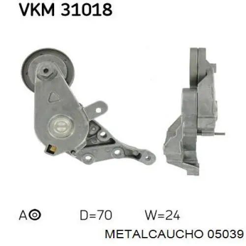 05039 Metalcaucho tensor de correa, correa poli v