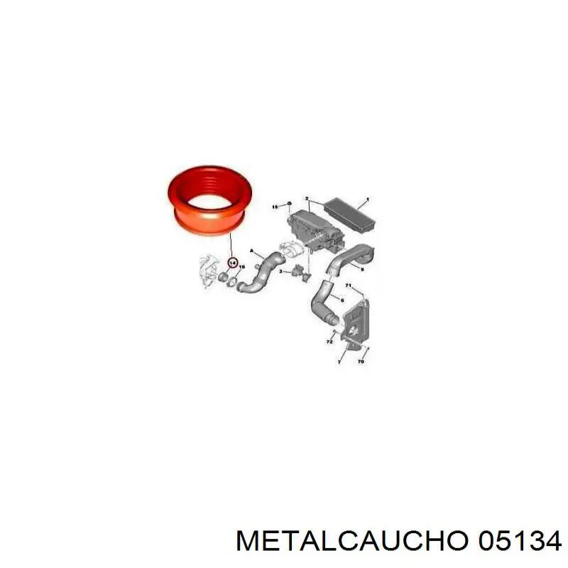 05134 Metalcaucho junta de turbina, flexible inserto