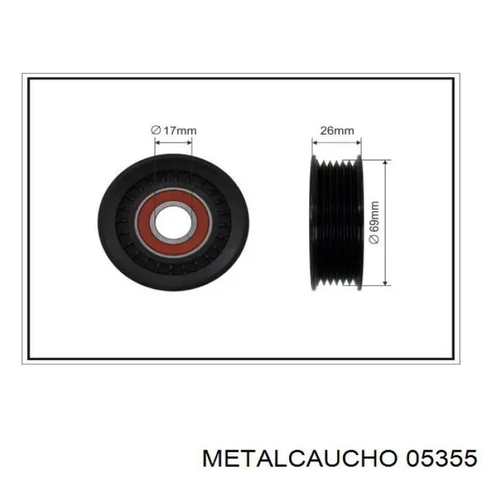 05355 Metalcaucho polea tensora, correa poli v