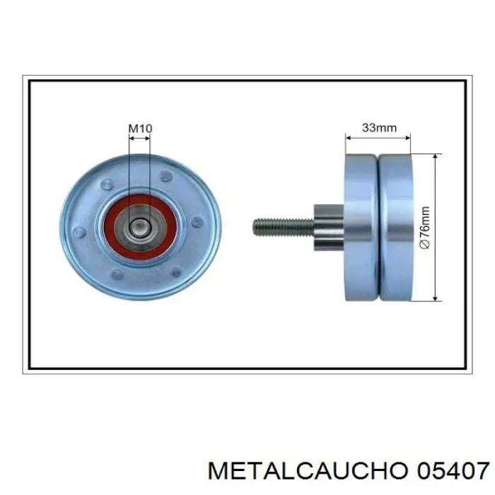 05407 Metalcaucho polea inversión / guía, correa poli v