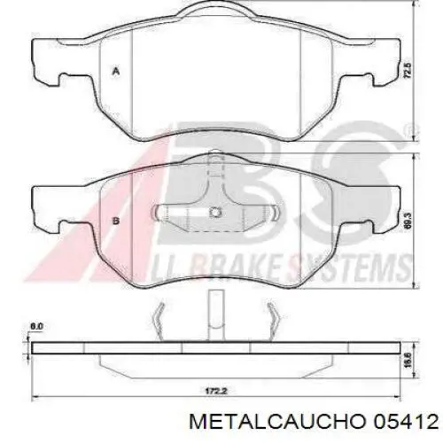 Buje de barra estabilizadora delantera 05412 Metalcaucho