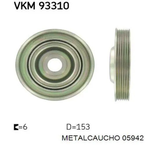 Polea del cigüeñal Metalcaucho 05942 precio, desde 44,03 EUR