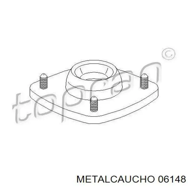 06148 Metalcaucho soporte amortiguador delantero