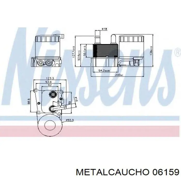 06159 Metalcaucho Portafiltro de aceite