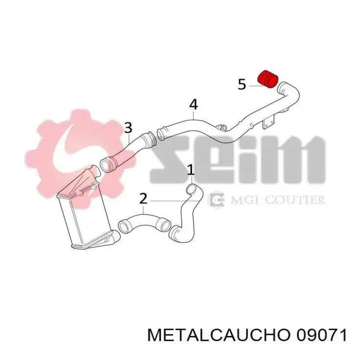Comprar 09071 Metalcaucho Tubo de salida de aire del turbocompresor