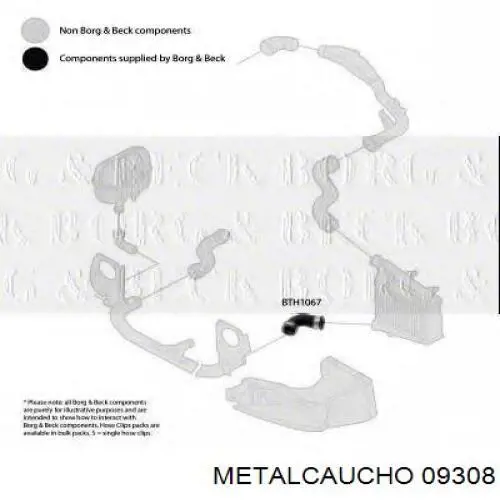 Tubo flexible de aire de sobrealimentación Metalcaucho 09769