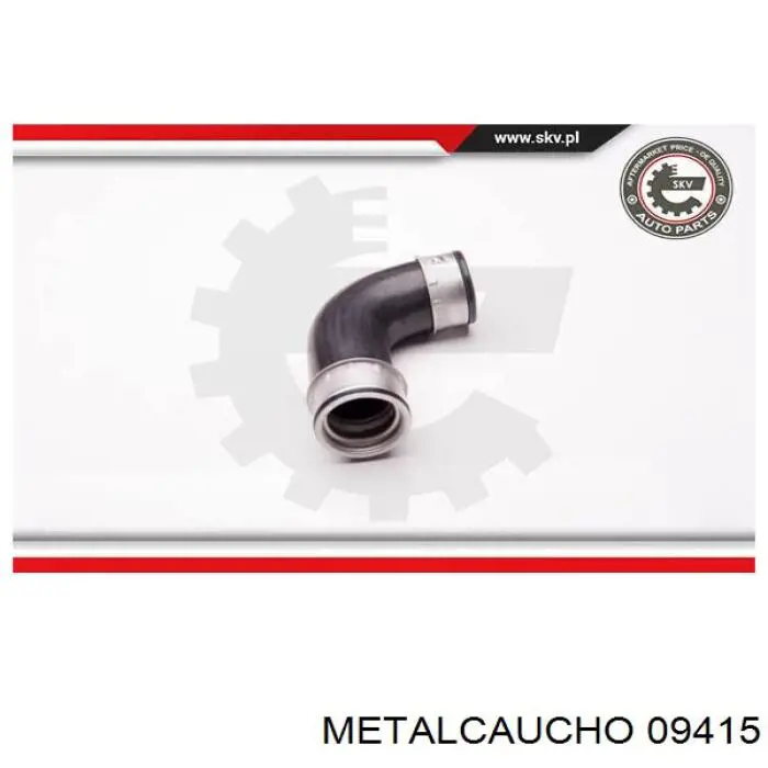 09415 Metalcaucho tubo flexible de aire de sobrealimentación superior derecho