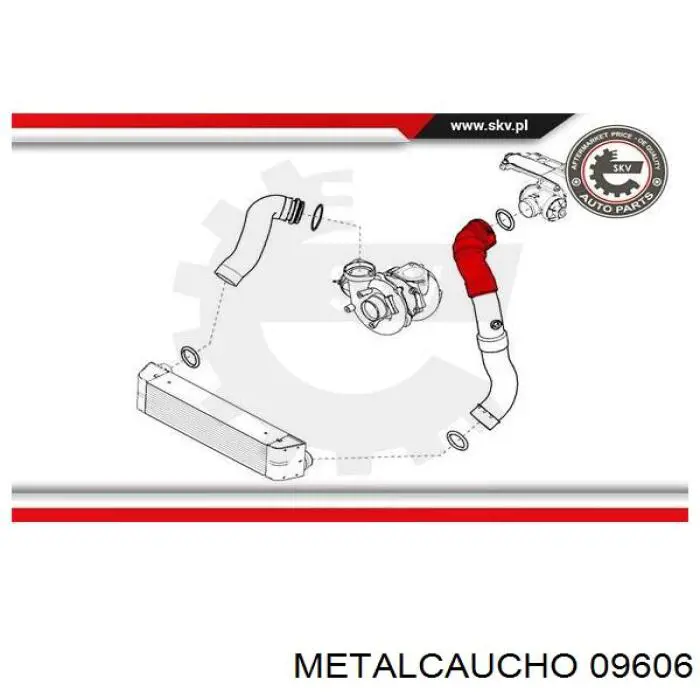 Manguera del intercooler Metalcaucho 09606 precio, desde 23,59 EUR