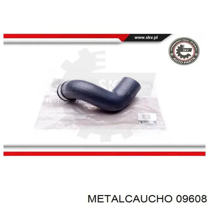 09608 Metalcaucho tubo flexible de aire de sobrealimentación superior izquierdo