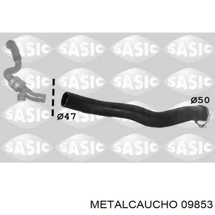 09853 Metalcaucho tubo flexible de aire de sobrealimentación izquierdo