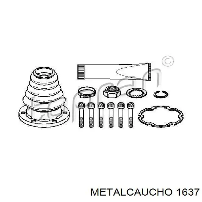 Comprar 1637 Metalcaucho Fuelle, junta homocinética interna izquierda del semieje delantero
