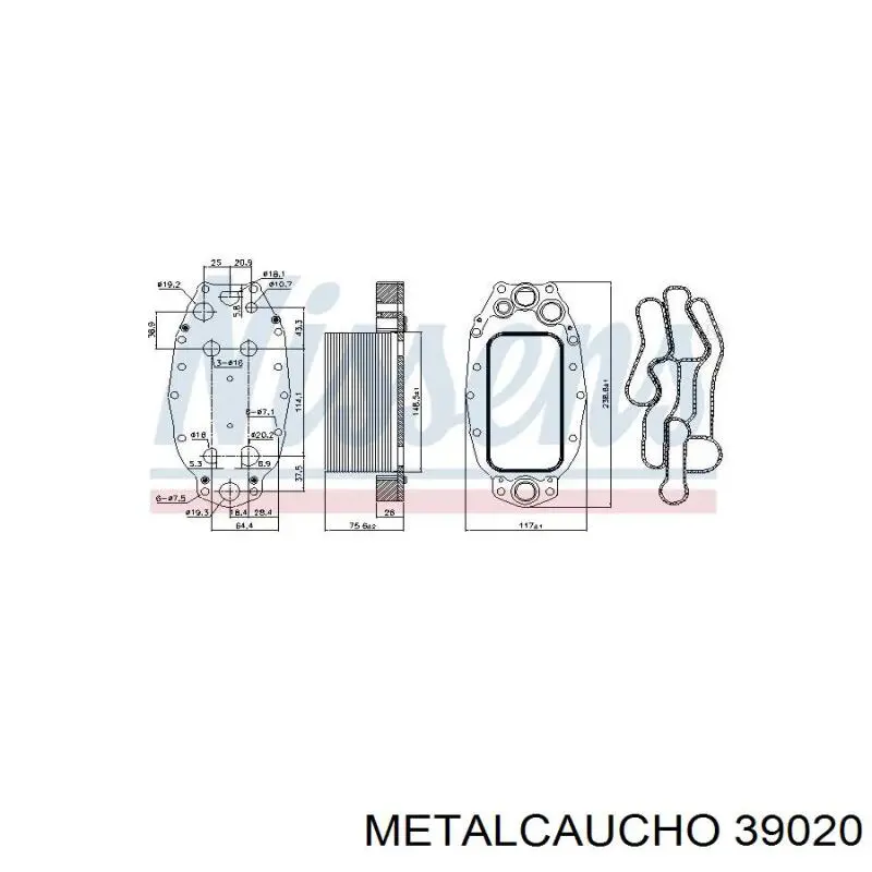 Radiador de aceite debajo del filtro Metalcaucho 39020 precio, desde 78,62 EUR