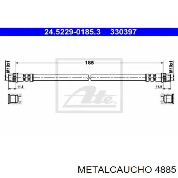 4885 Metalcaucho Silentblock de la barra estabilizadora