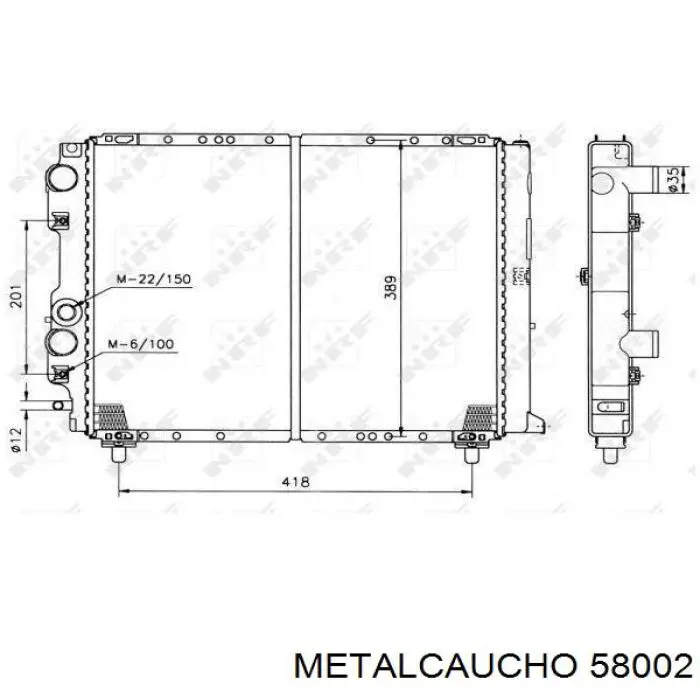 58002 Metalcaucho silentblock de suspensión delantero inferior