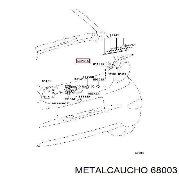 68261 Metalcaucho Brazo del limpiaparabrisas, luna trasera