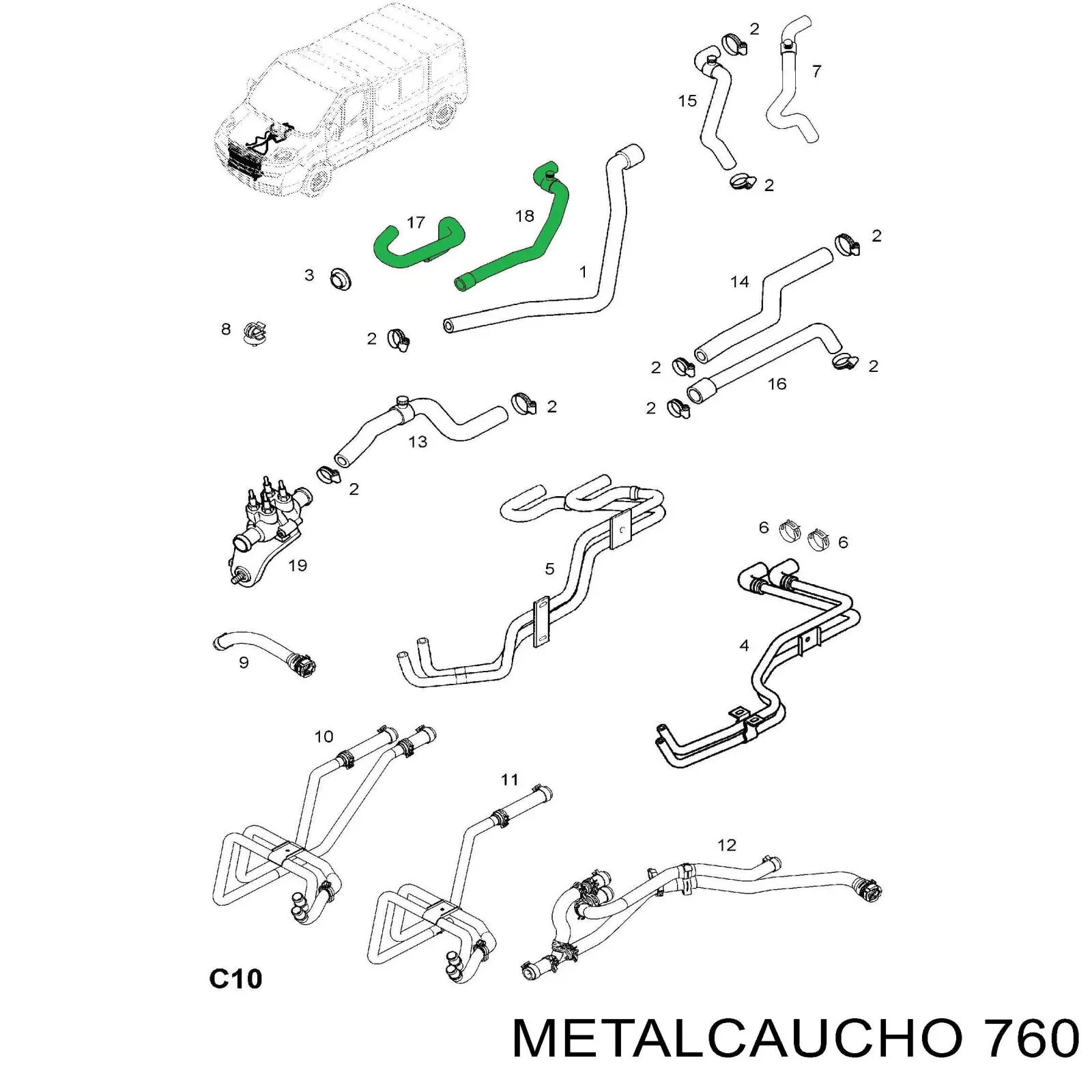 Abrazadera del colector de escape Metalcaucho 00760 precio, desde 1,45 EUR