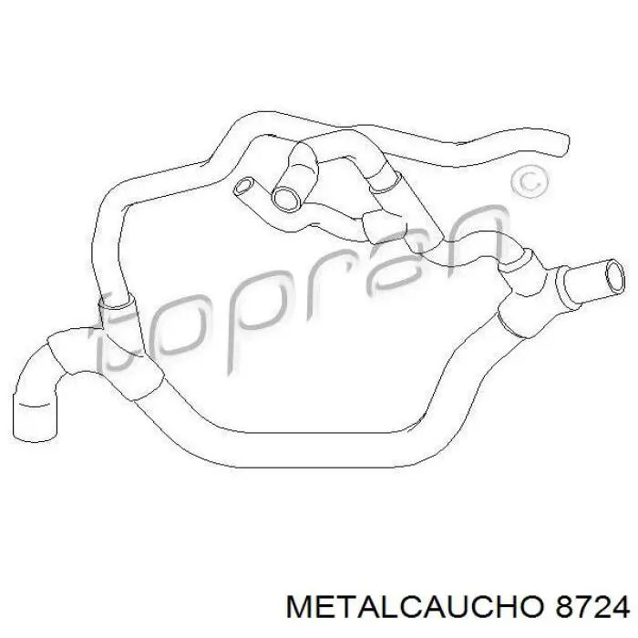 8724 Metalcaucho manguera refrigerante para radiador inferiora