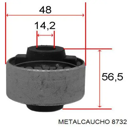 8732 Metalcaucho manguera refrigerante para radiador inferiora