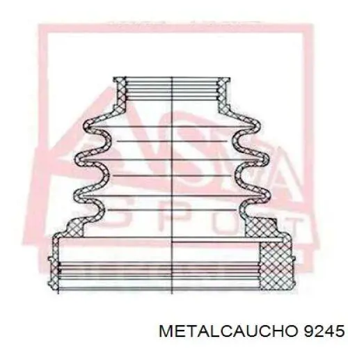 9245 Metalcaucho manguera refrigerante para radiador inferiora