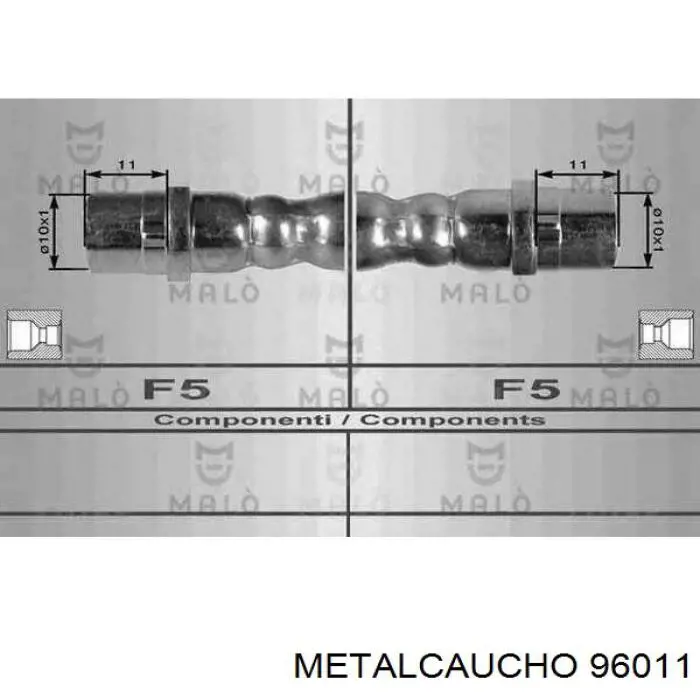 96011 Metalcaucho latiguillo de freno trasero