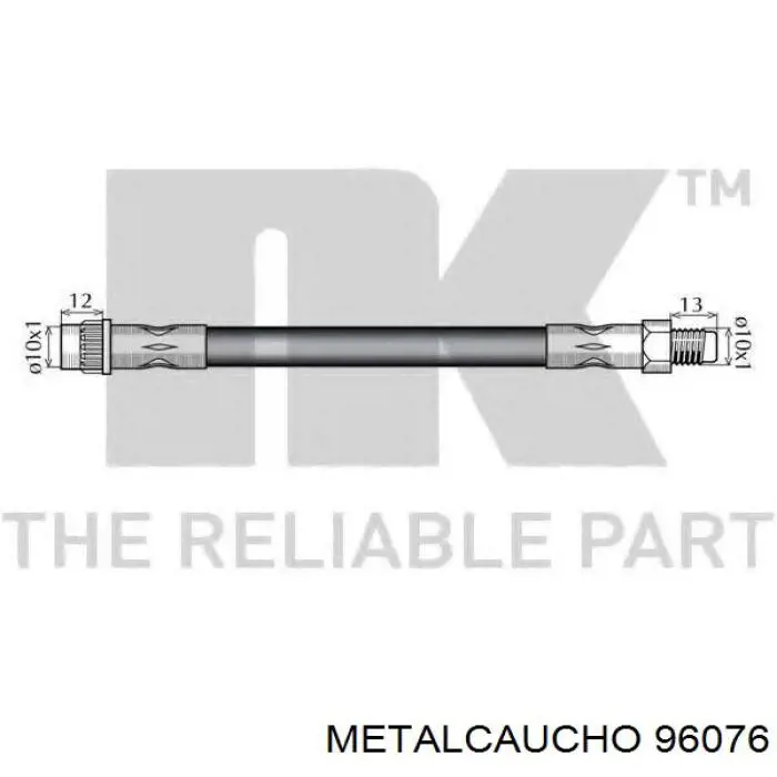 96076 Metalcaucho tubo flexible de frenos