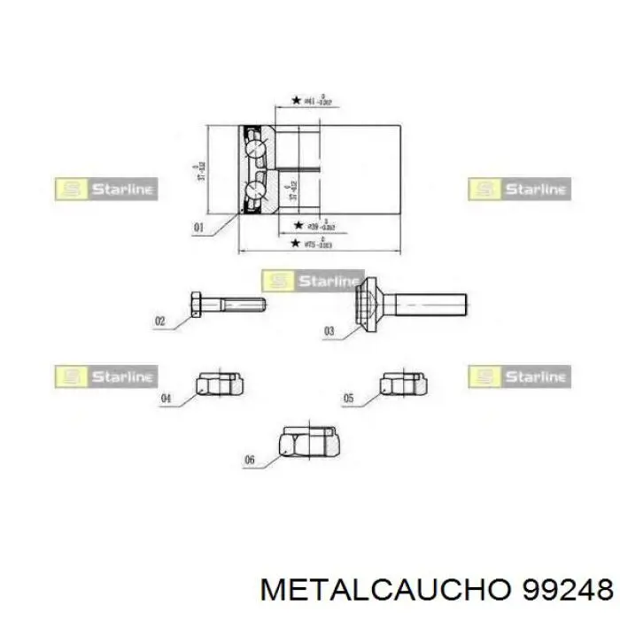 99248 Metalcaucho tubería de radiador arriba