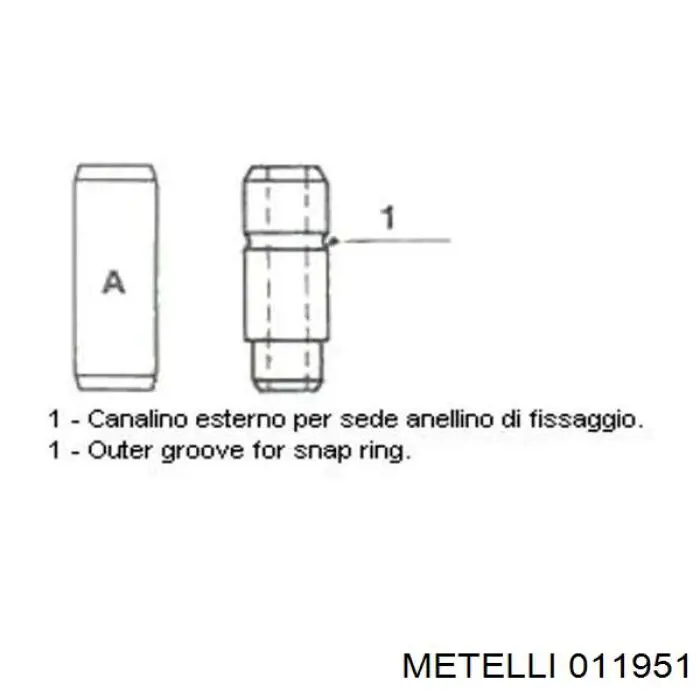 Comprar 011951 Metelli Guía de válvula