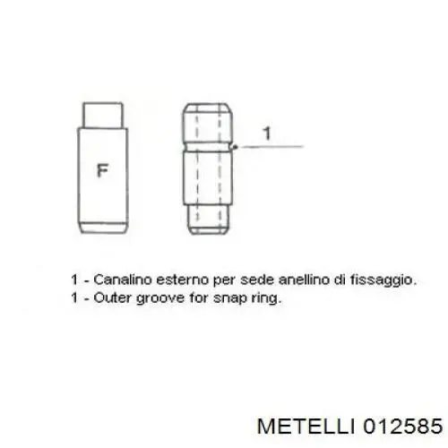 012585 Metelli Guía de válvula de admisión