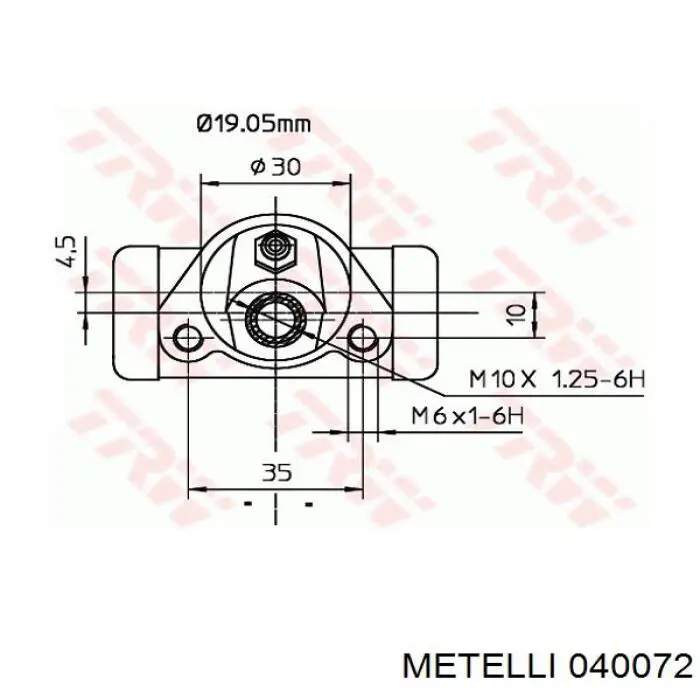 04-0072 Metelli cilindro de freno de rueda trasero