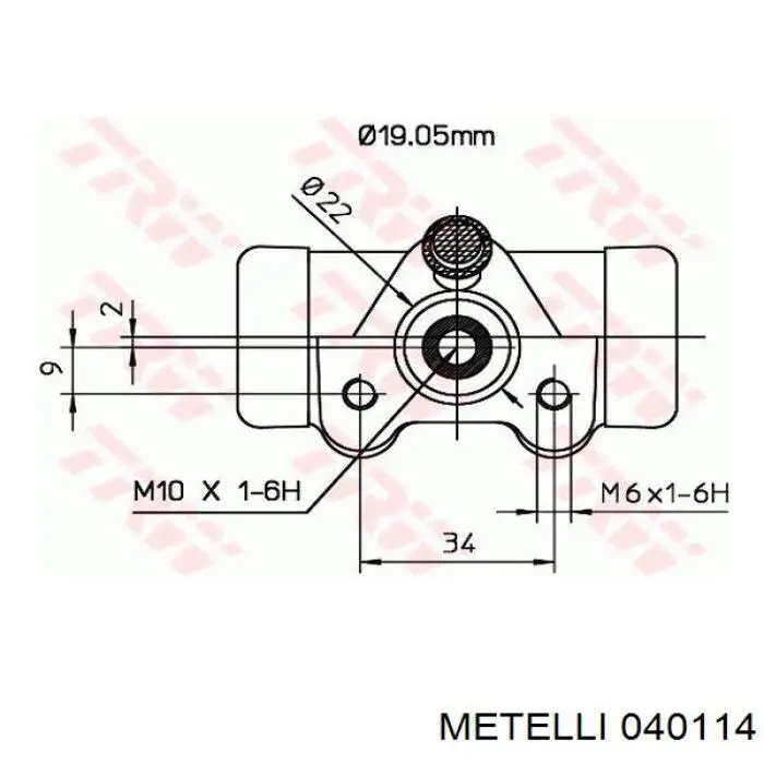 Cilindro de freno de rueda trasera A12235 Brembo