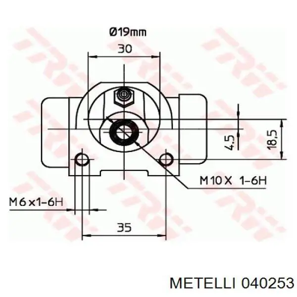 04-0253 Metelli cilindro de freno de rueda trasero