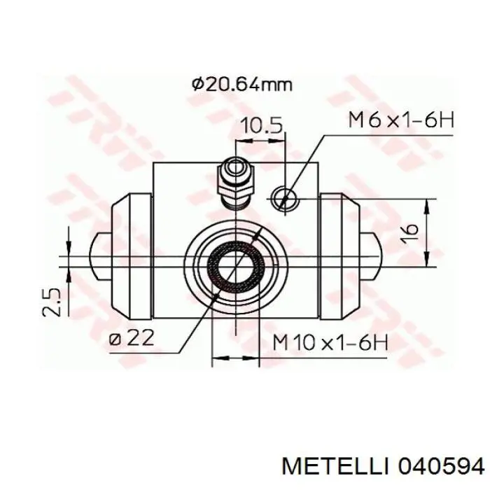 Bombín de freno de rueda trasero Metelli 040594