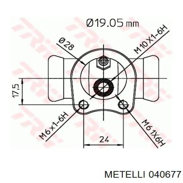 Cilindro de freno de rueda trasera 040677 Metelli