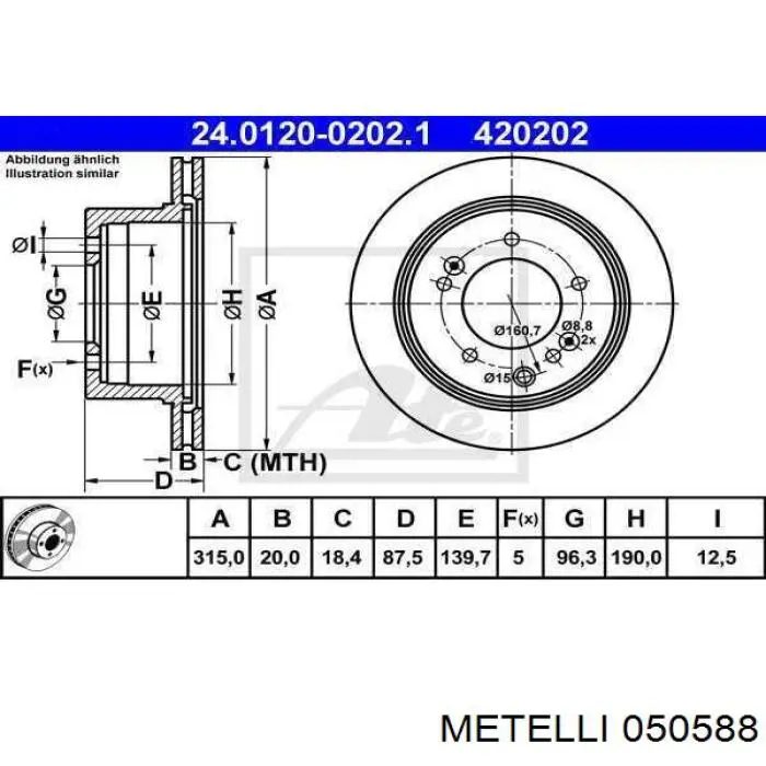 05-0588 Metelli cilindro principal de freno