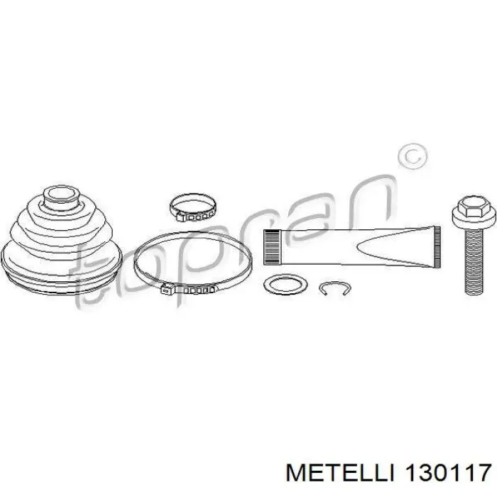 13-0117 Metelli fuelle, árbol de transmisión delantero exterior