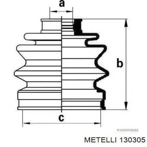 13-0305 Metelli fuelle, árbol de transmisión delantero exterior