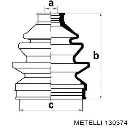 130374 Metelli fuelle, árbol de transmisión delantero exterior