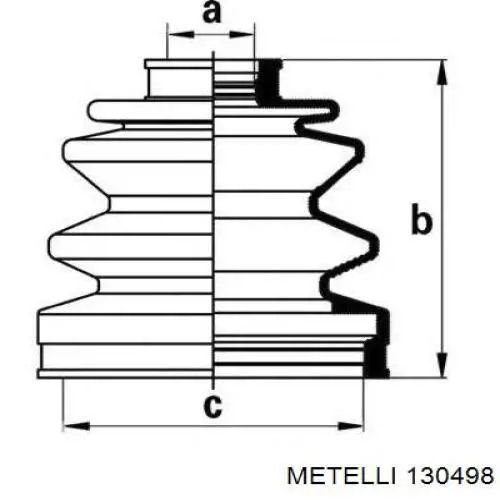 130498 Metelli Fuelle exterior derecho de junta homocinética