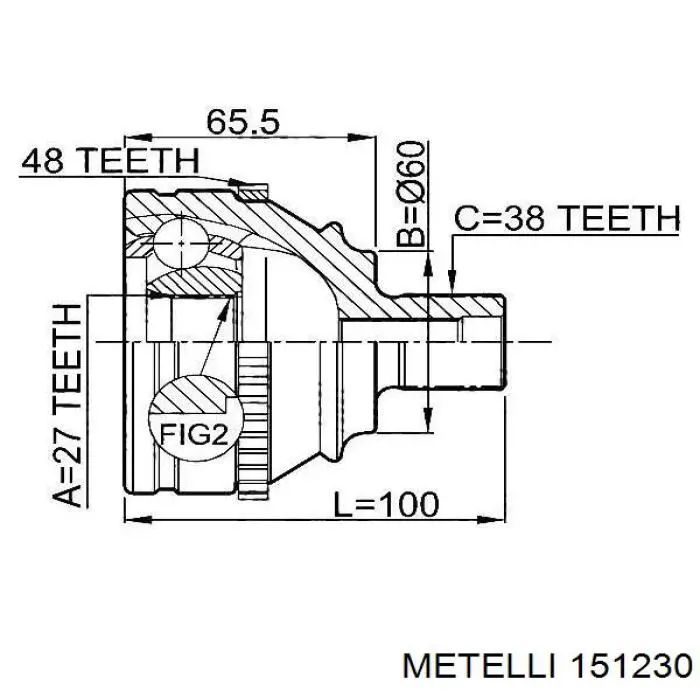 Junta homocinética exterior delantera Metelli 151230 precio, desde 46,09 EUR