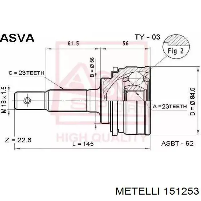 Junta homocinetica 151253 Metelli