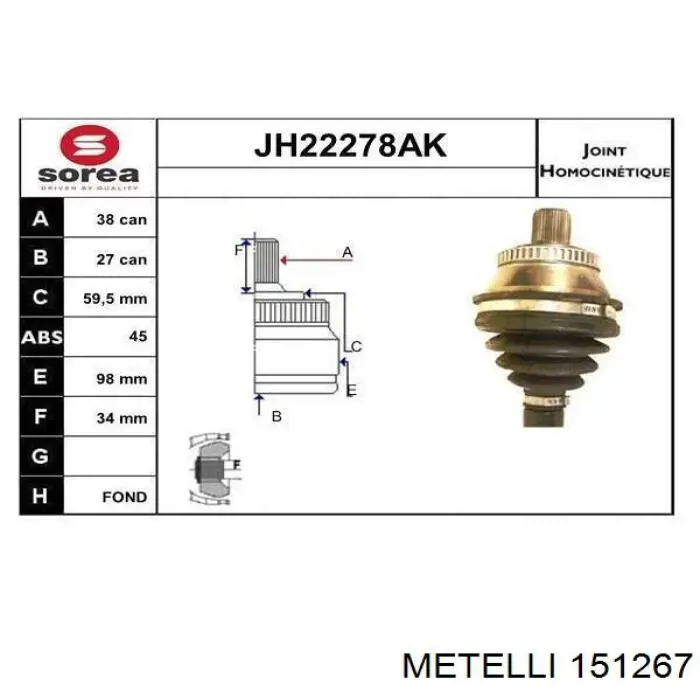 Junta homocinetica 151267 Metelli