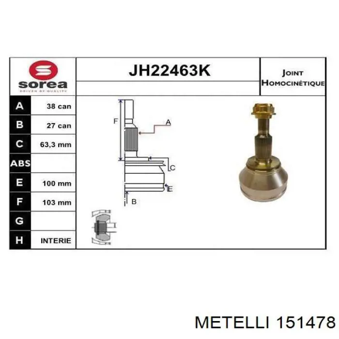 151478 Metelli Junta homocinética