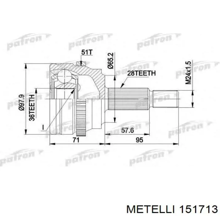 Junta homocinética exterior delantera Metelli 151713 precio, desde 59,60 EUR