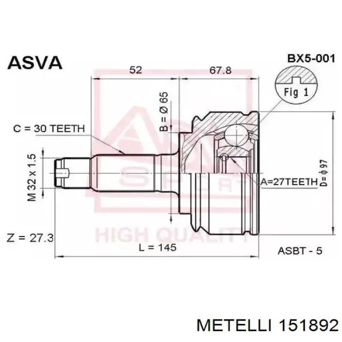 151892 Metelli Junta homocinética