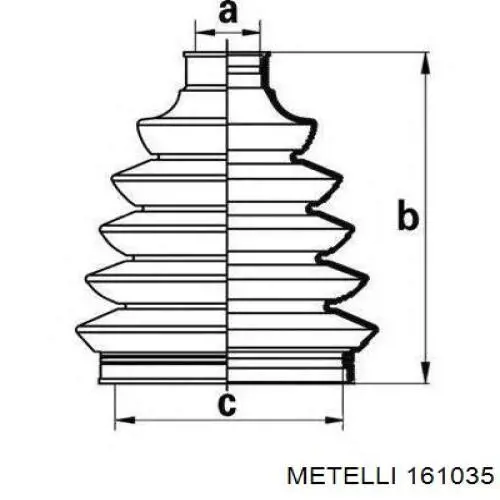 16-1035 Metelli junta homocinética interior delantera derecha